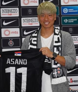Takuma Asano during his time at Partizan